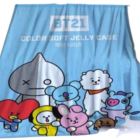 BT21 Soft Fluffy‎ Fleece Decorative Blankets Bed Decor Bedroom Throw Blanket New - Picture 1 of 16